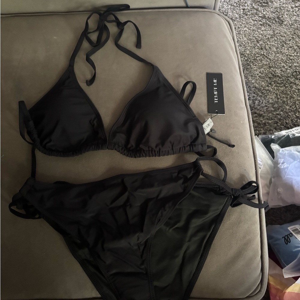 Black Triangle Bikini Set